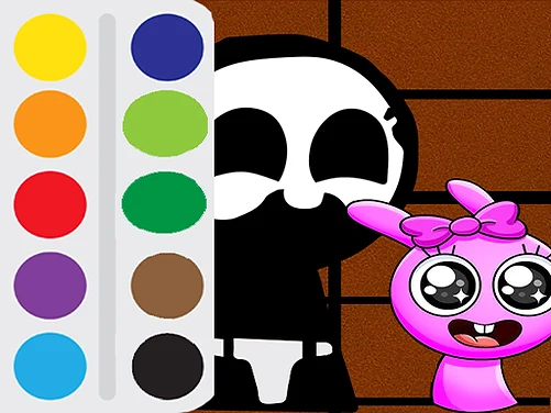 Baby Sprunki incredibox Coloring - Play free online Puzzle game