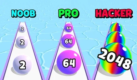 Ball Run 2048: merge number - Play free online Arcade game