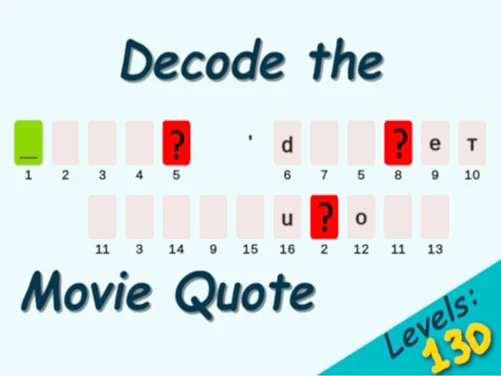 Decode the Movie Quote - Play free online Puzzle game