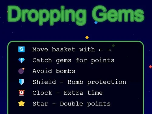 Dropping Gems - Play free online Casual Games game