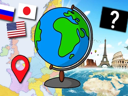 Geography Quiz countries flags capitals - Play free online Puzzle game