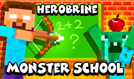 Herobrine Monster School - Play free online Funny game