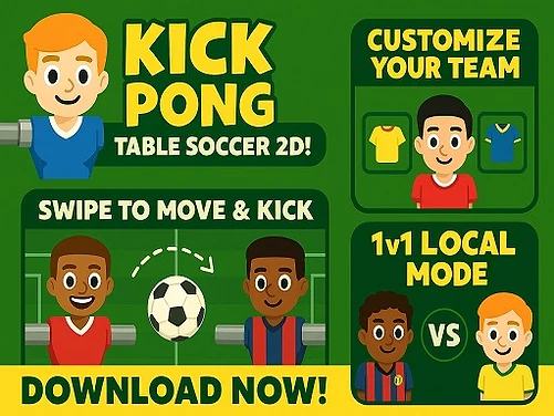 Kick Pong Table Soccer - Play free online Arcade game