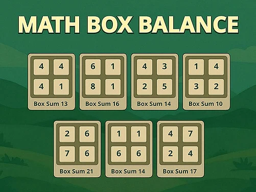 Math Box Balance - Play free online Puzzle game