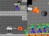 Noobs are Building a Base Against Zombies - Play free online Minecraft game