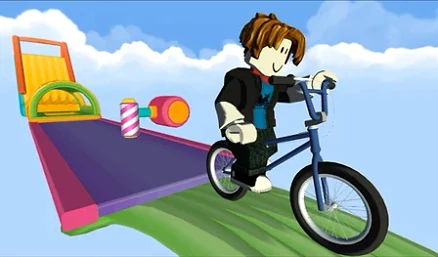 Obby Rides the Bike - Play free online Arcade game