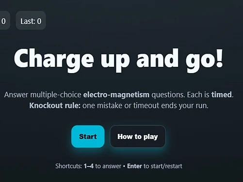 Physics: Electro Magnetism Quiz - Play free online game