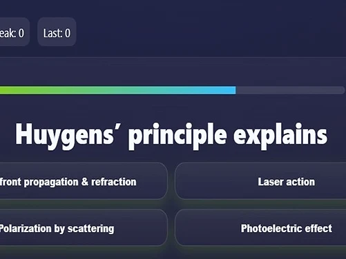 Physics Optics Quiz - Play free online game