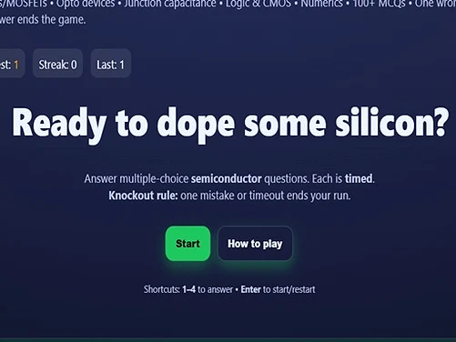 Physics: Semiconductos Quiz - Play free online Puzzle game