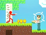 Red Stickman vs Monster School 2 - Play free online Stickman game