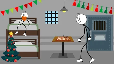 Stick New Year in Prison - Play free online Christmas game